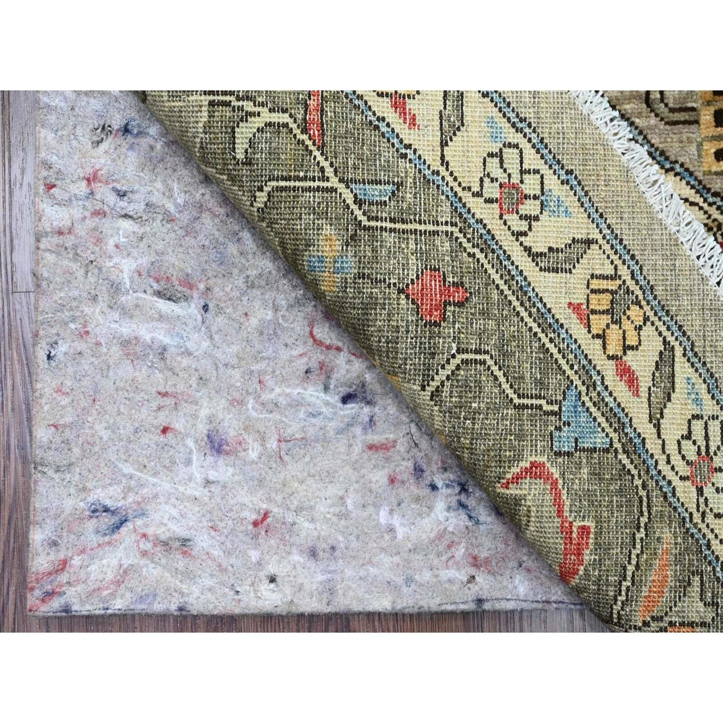 10'X10' Sonic Gray Peshawar With Heris Design Wool Hand Knotted Round Rug