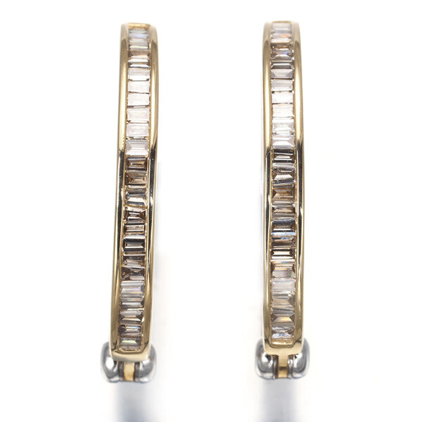 Gstv Earrings Diamond Bicolor 18K 750 Yellow