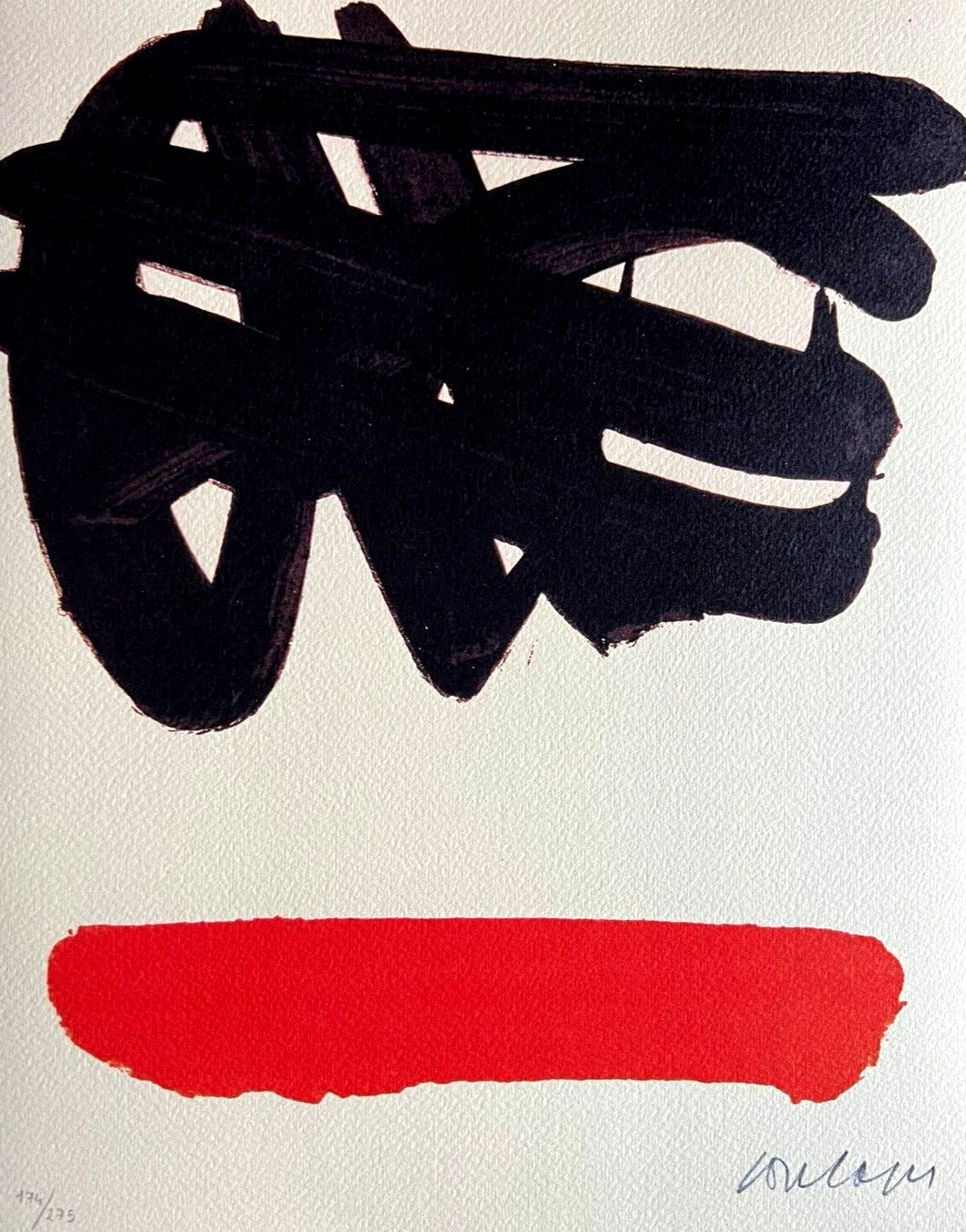 Pierre Soulages Coa 1995 Signed Op Numbered