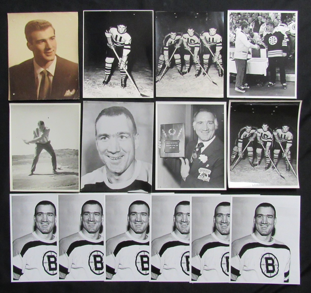 Lot Of 31 Vintage Boston Bruins B/W Team And