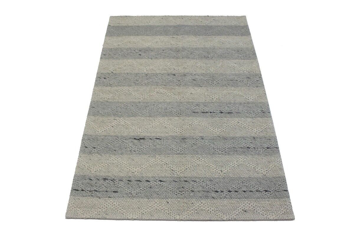 Modern Hand-Tufted Wool Area Rug Zig-Zag Design