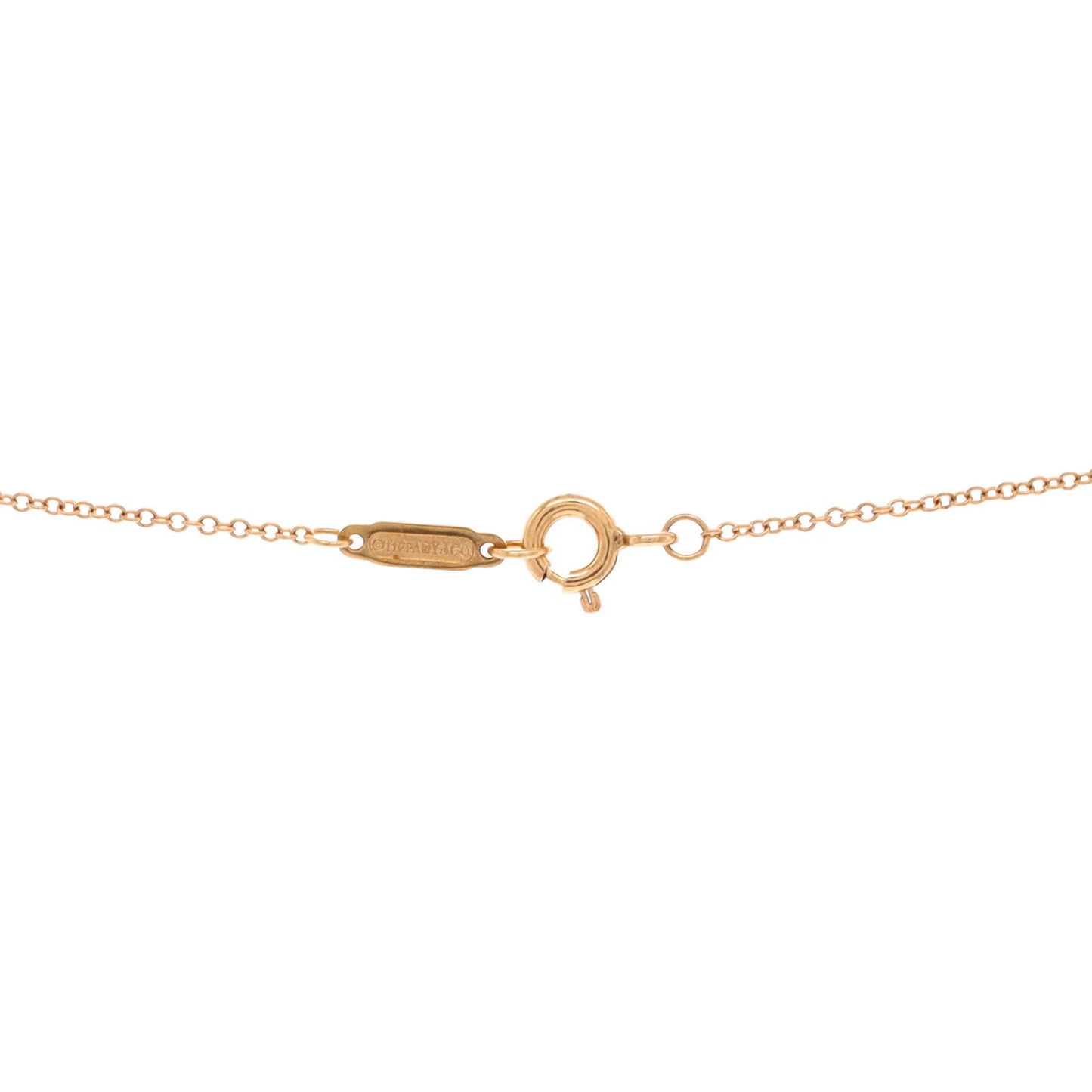 Diamonds Tiffany & Co. Open Heart Key Pendant Necklace 18K Rose Gold with Pave