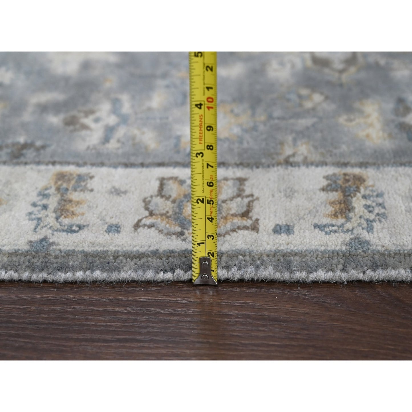 2'8"X20' Gray Karjihooz Design Organic Wool Hand Knotted Xl Runner Rug