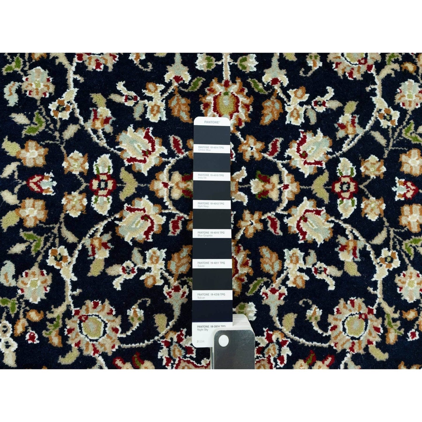 2'9"X12' Polo Blue Nain Vibrant Wool Hand Knotted Oriental Runner Rug