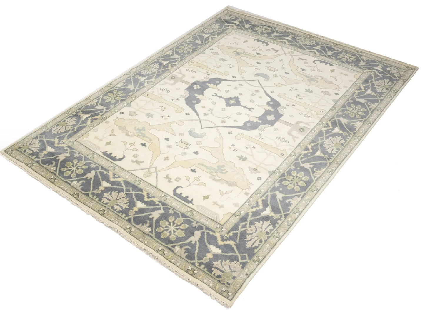 Handmade Extra Large Oushak Oriental Rug Cream