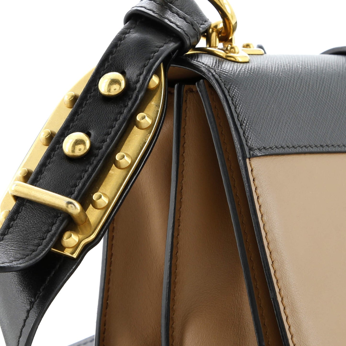 Prada Cahier Crossbody Bag Leather And Saffiano Leather Large