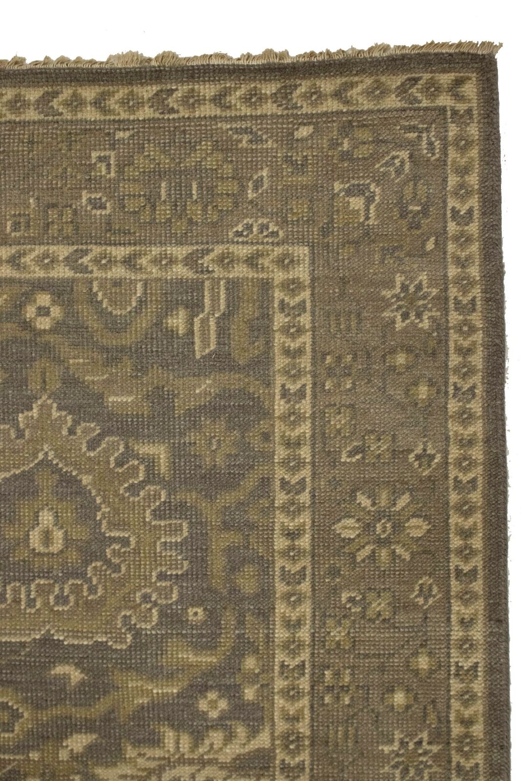 Handmade Brown Floral Oriental Rug Transitional