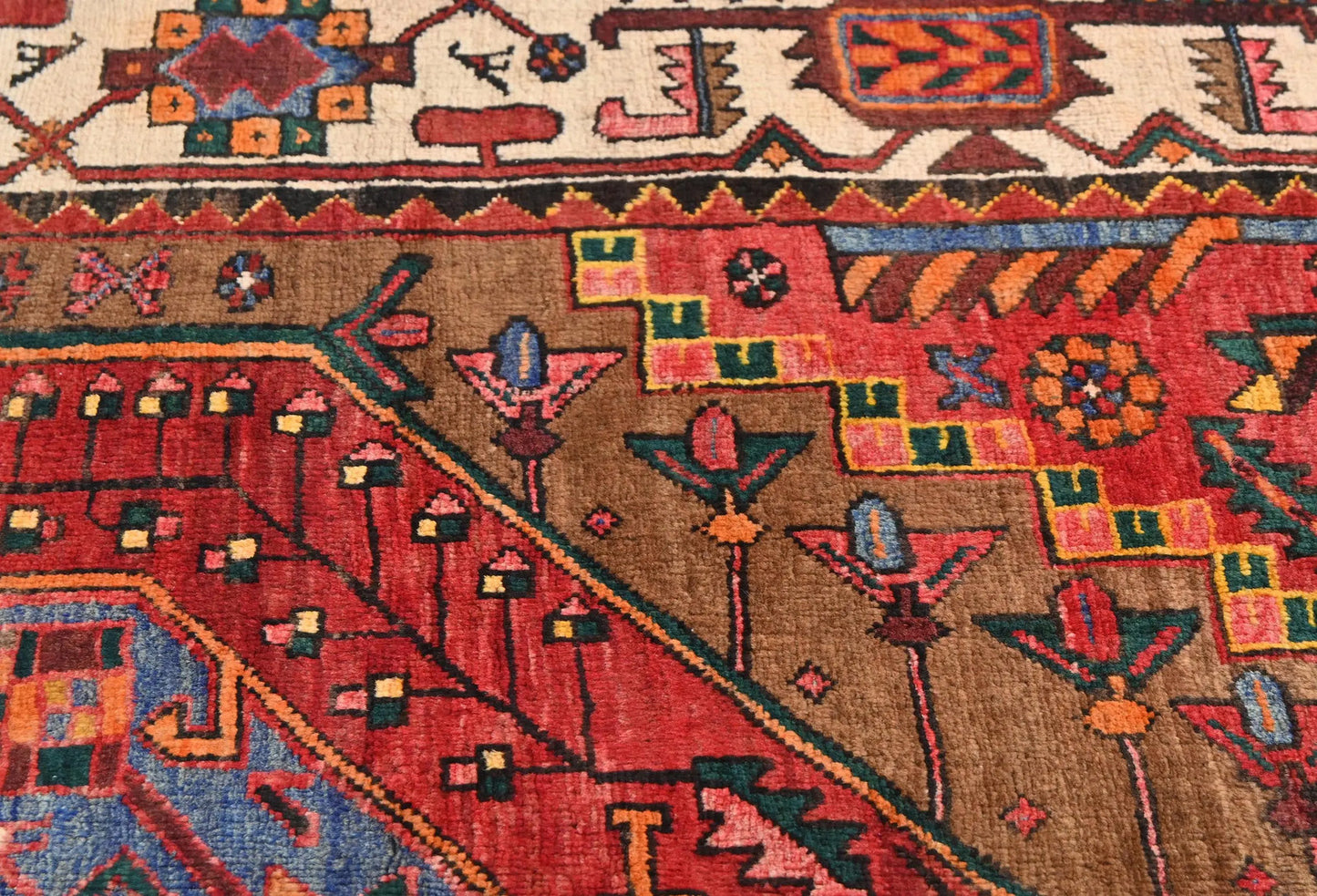 Handmade Vintage Oriental Rug Tribal Design