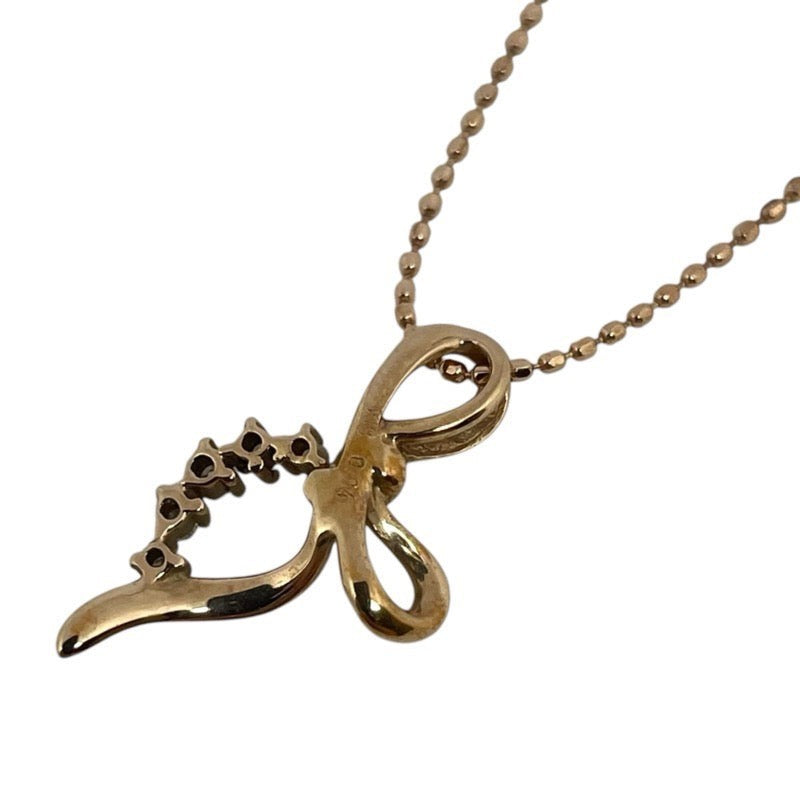 Ribbon Motif Diamond Necklace K18Pg