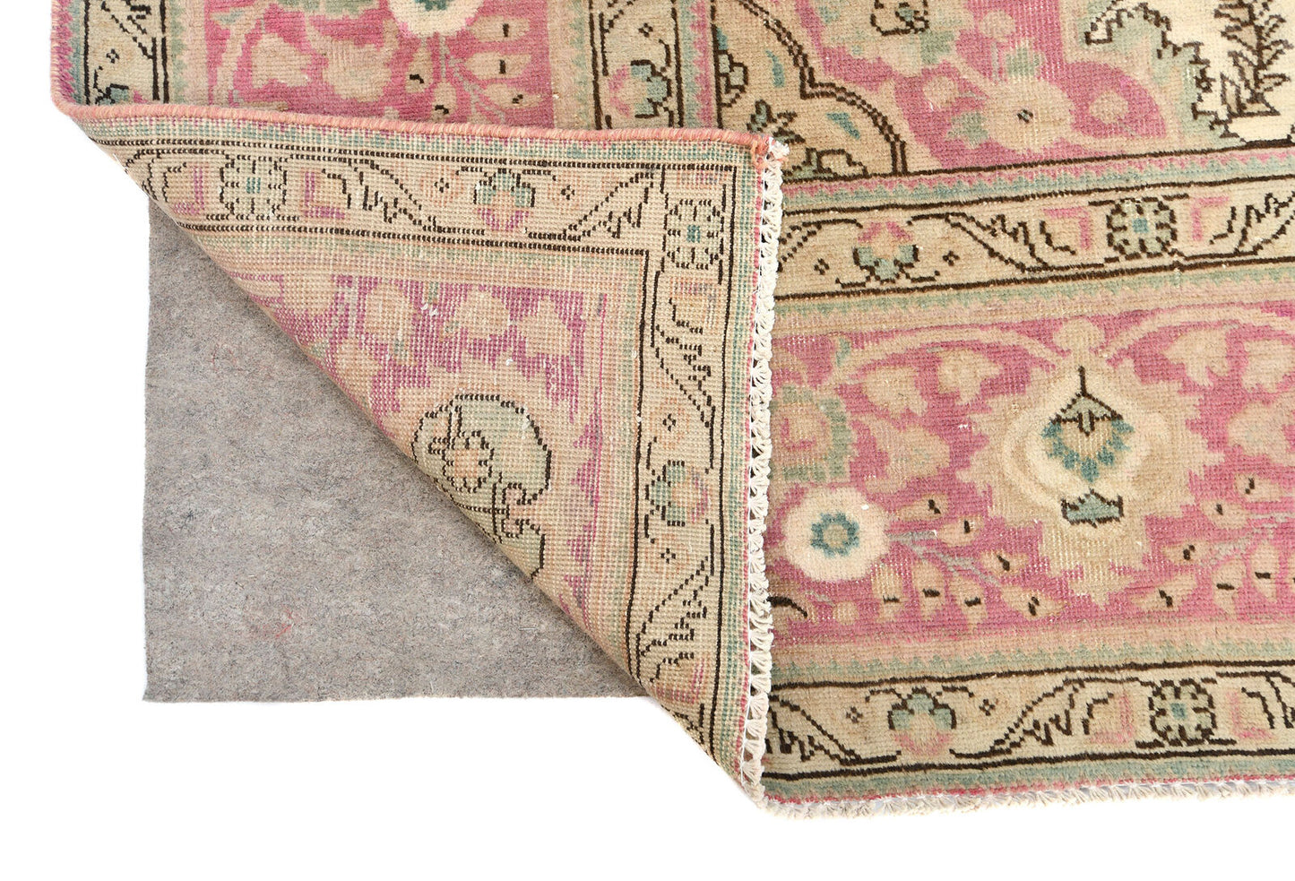 Handmade Distressed Antique Oriental Rug Floral