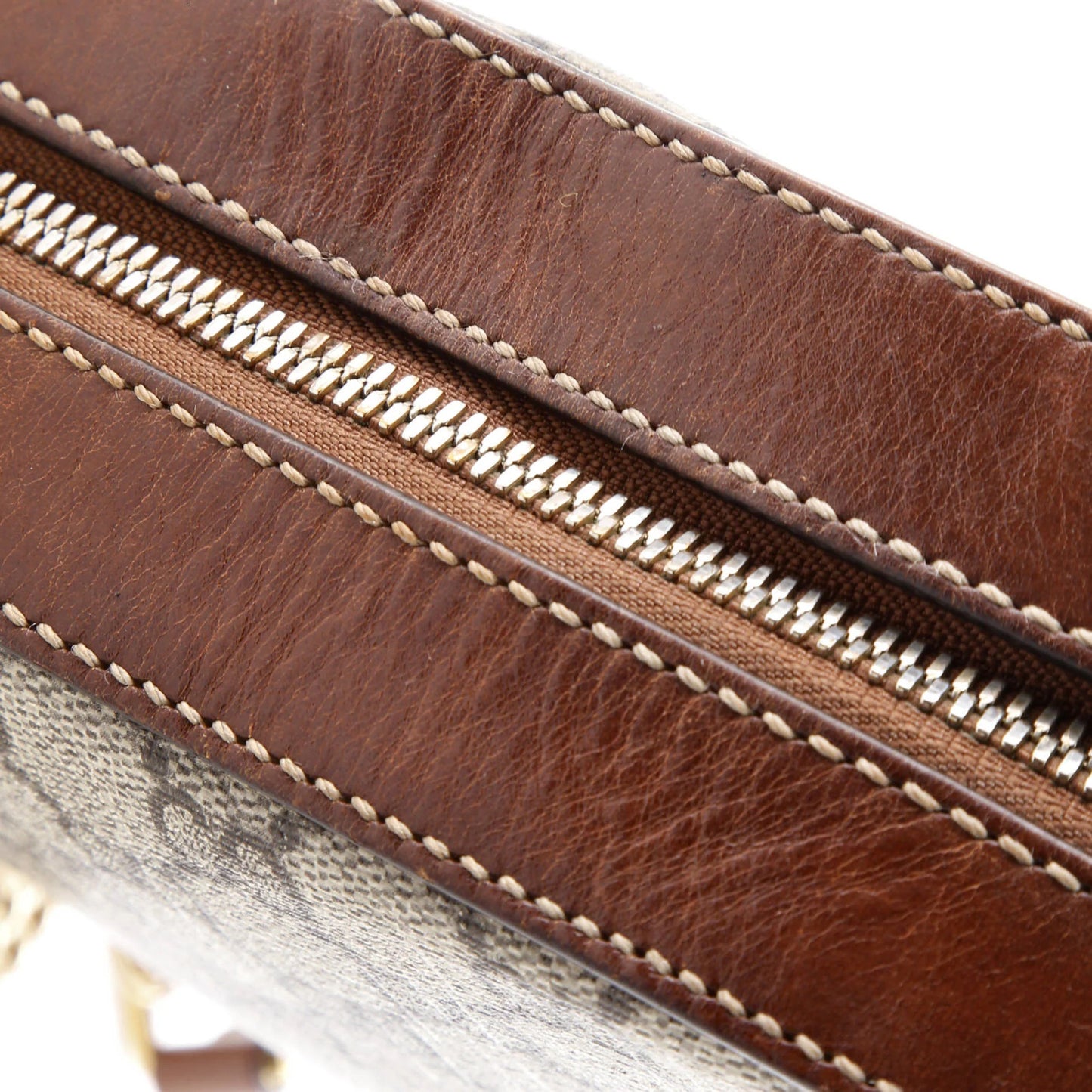 Gucci Chain Crossbody Bag Gg Coated Canvas And Leather Mini