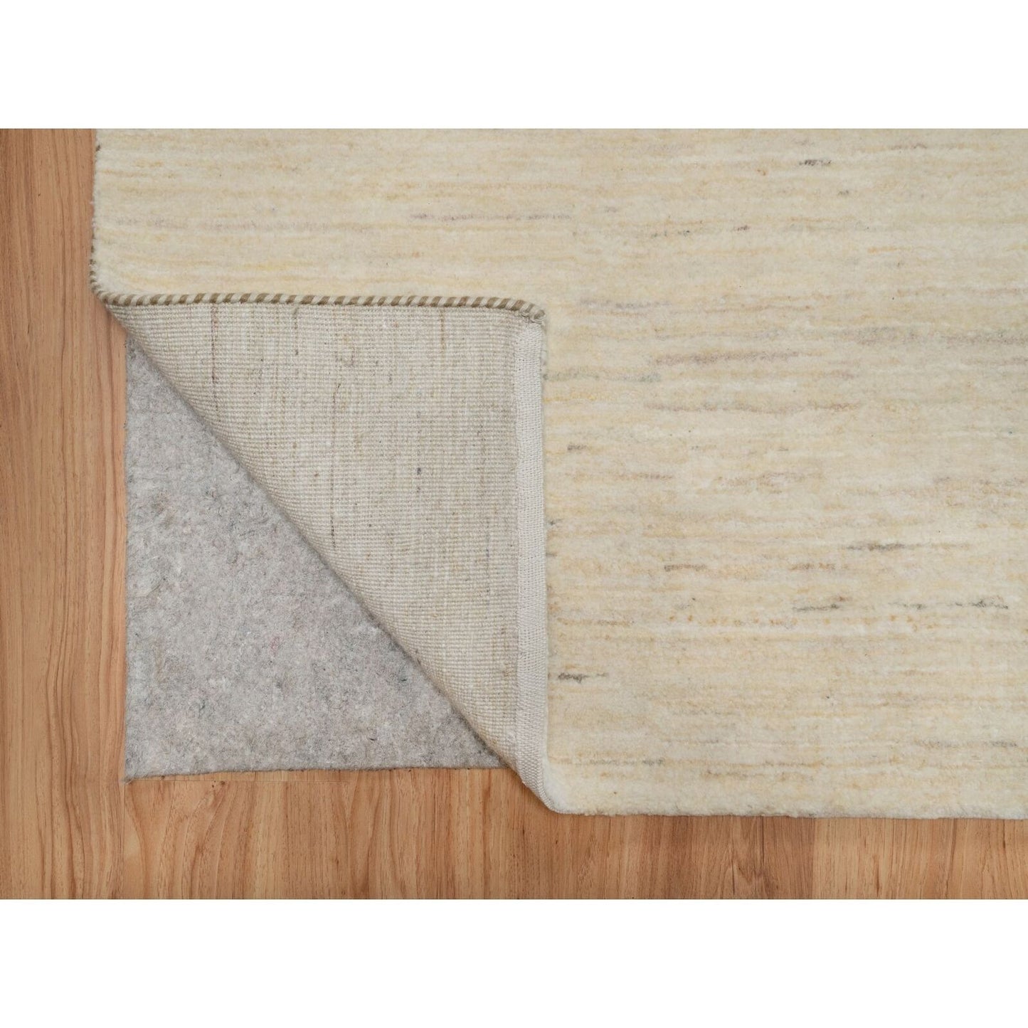 2'8"X16' White Modern Plain Design Pure Wool Hand Knotted Xl Runner Rug
