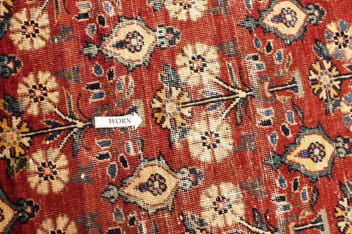 Semi-Antique Handmade Oriental Rug Red Carpet