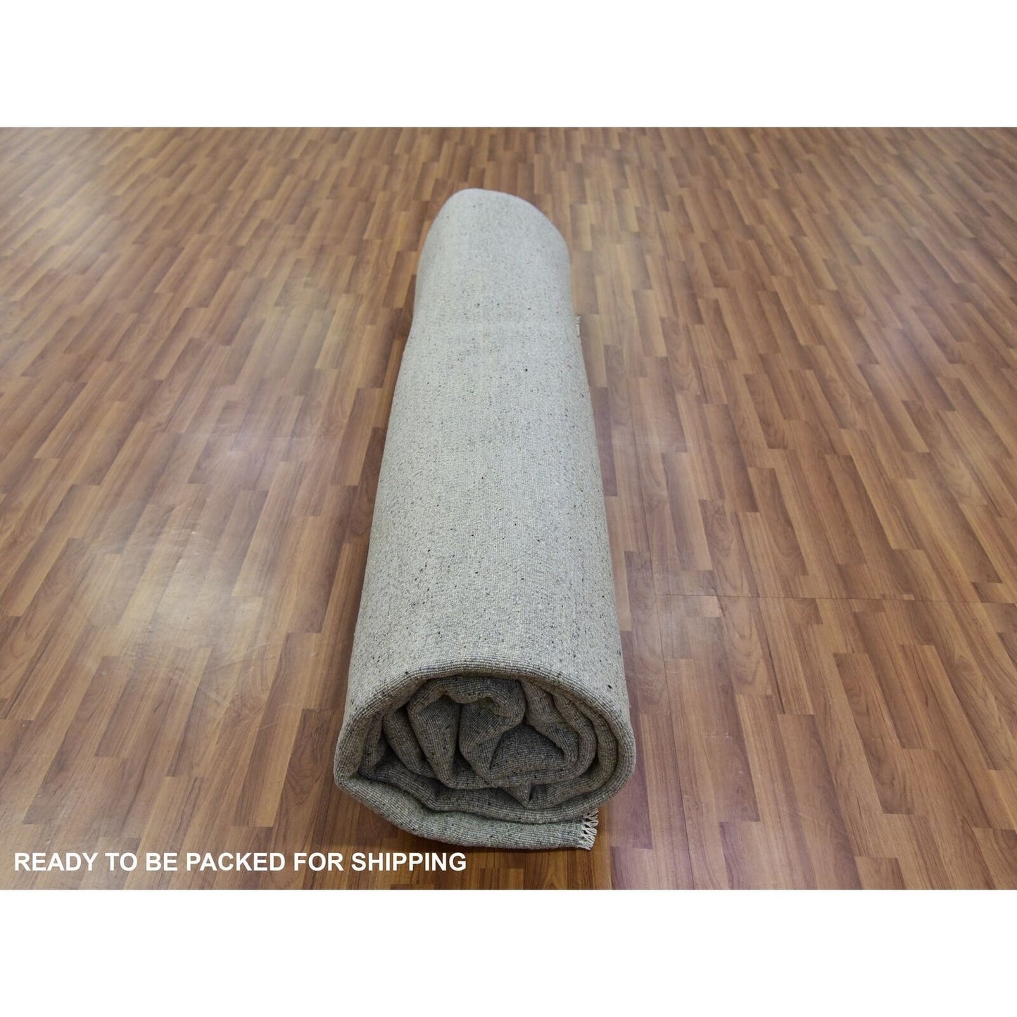 11'10"X15'4" Templeton Gray Undyed Wool Hand Knotted Grass Oversized Rug