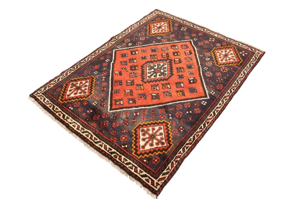 Rare Vintage Handmade Wool Oriental Rug Tribal