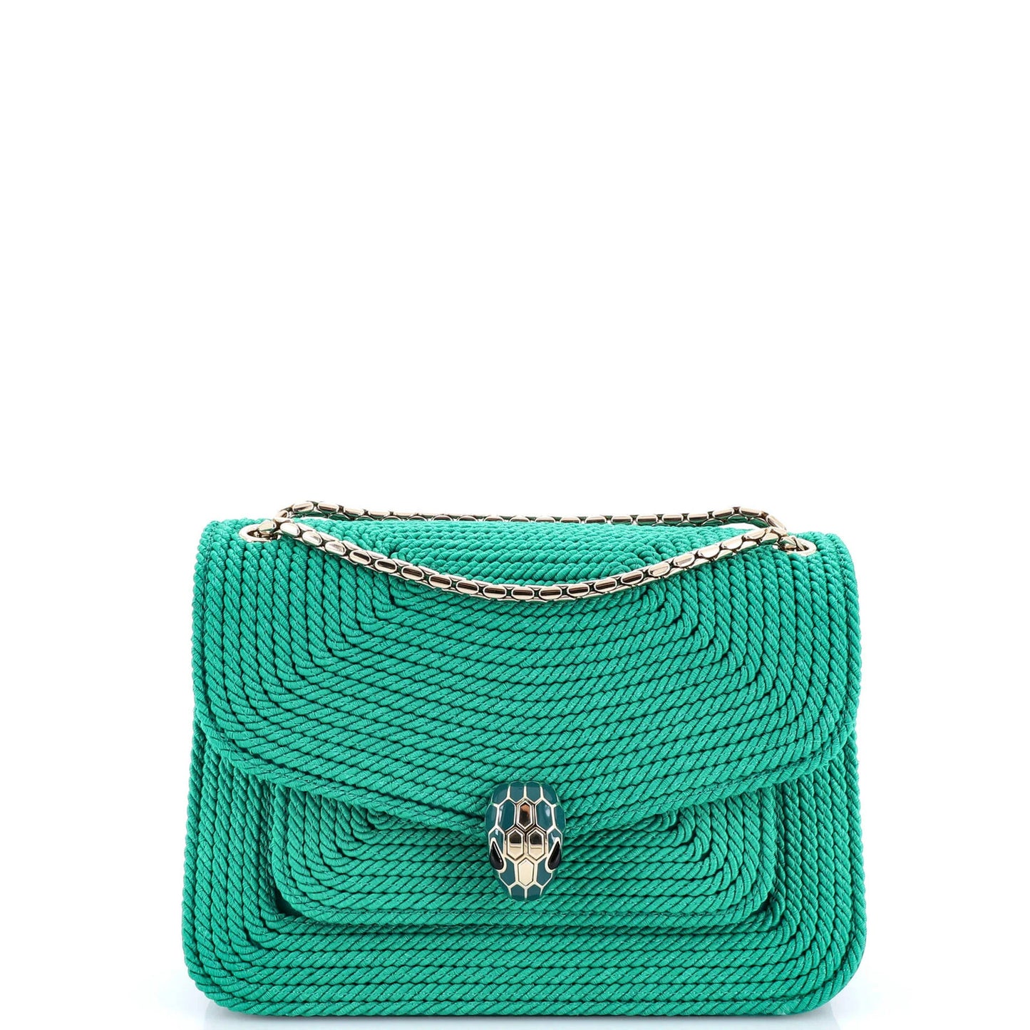 Bvlgari Serpenti Forever Shoulder Bag Cord And Leather Small
