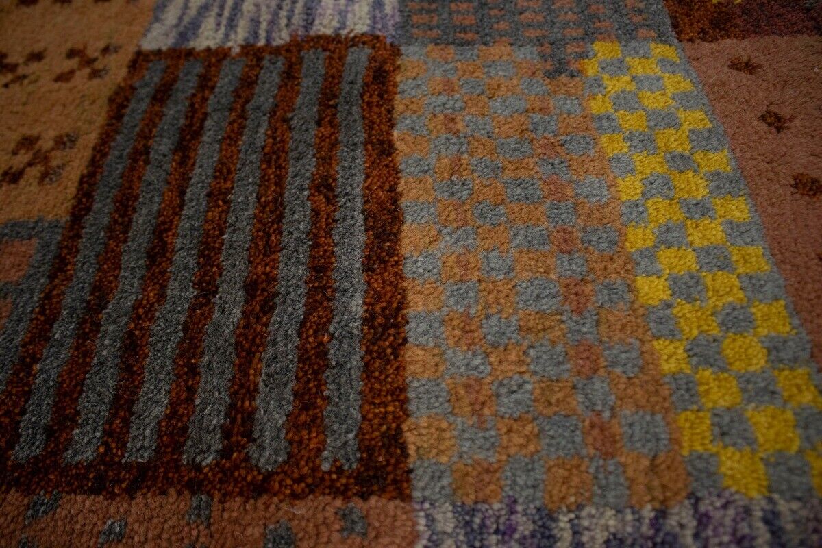 Handmade Tribal Checker Design Indo-Gabbeh Rug