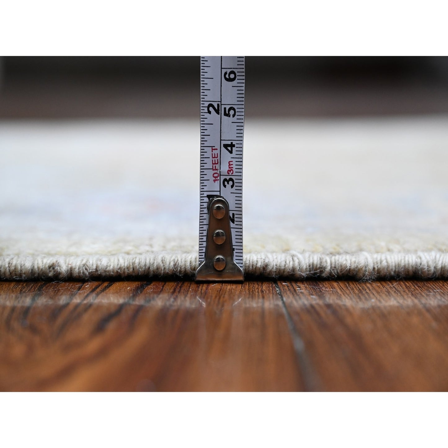 2'8"X11'6" Old Moss Green Rural Design Angora Oushak Oriental Runner Rug