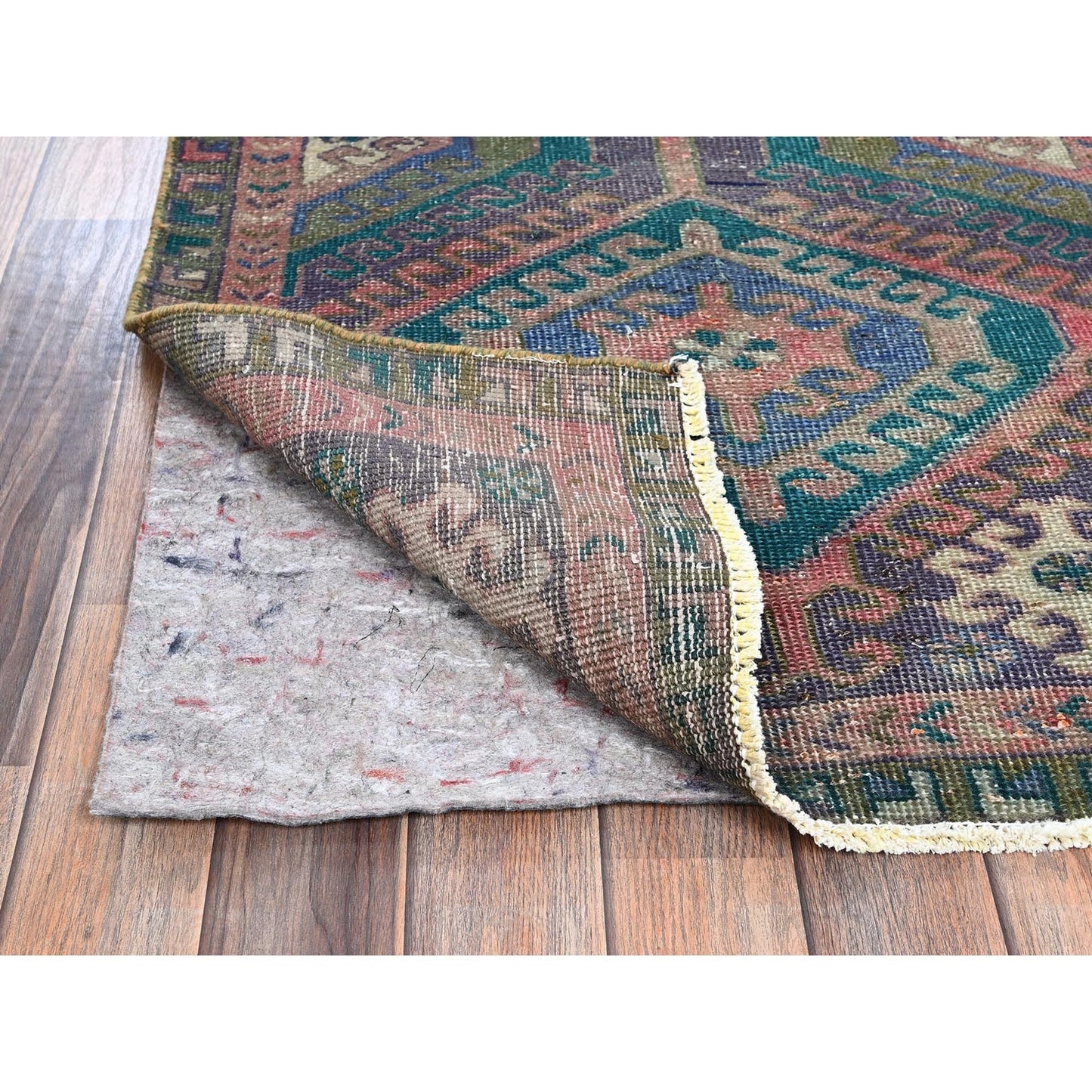 2'7"X9'10" Pink Overdyed Vintage Zoroastrian Hand Knotted Wool Runner Rug