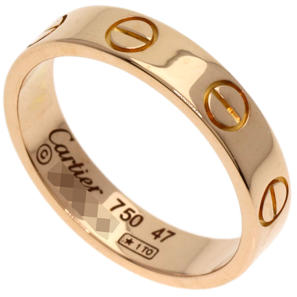 Cartier Ring Mini Love Ring # 47 K18 Pink Gold