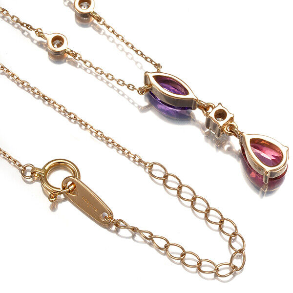 Rugiada Necklace Pink Tourmaline Amethyst Diamond 18K 750 Rose Gold