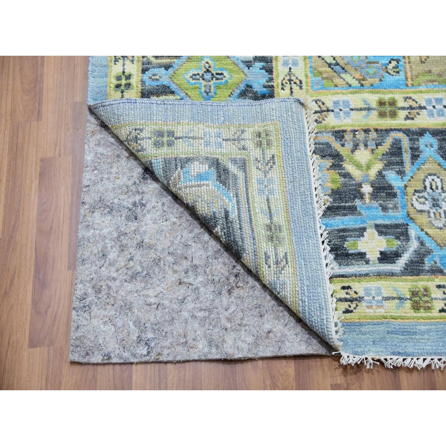 10'2"X14'3" Dawn Blue Heris Fabuloso Central Medallion Hand Knotted Rug