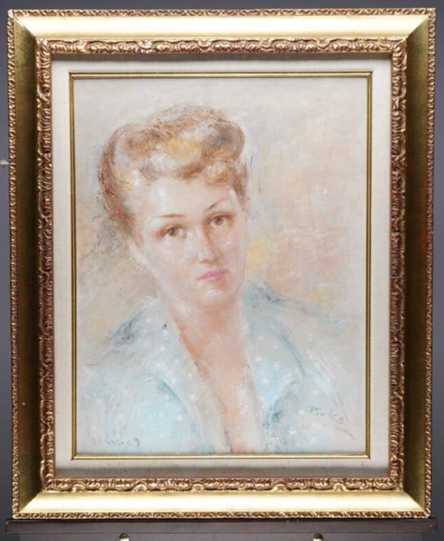 Antal Jancsek "Lady" Signed Oil Painting - Hungarian Contemporary Female Artist