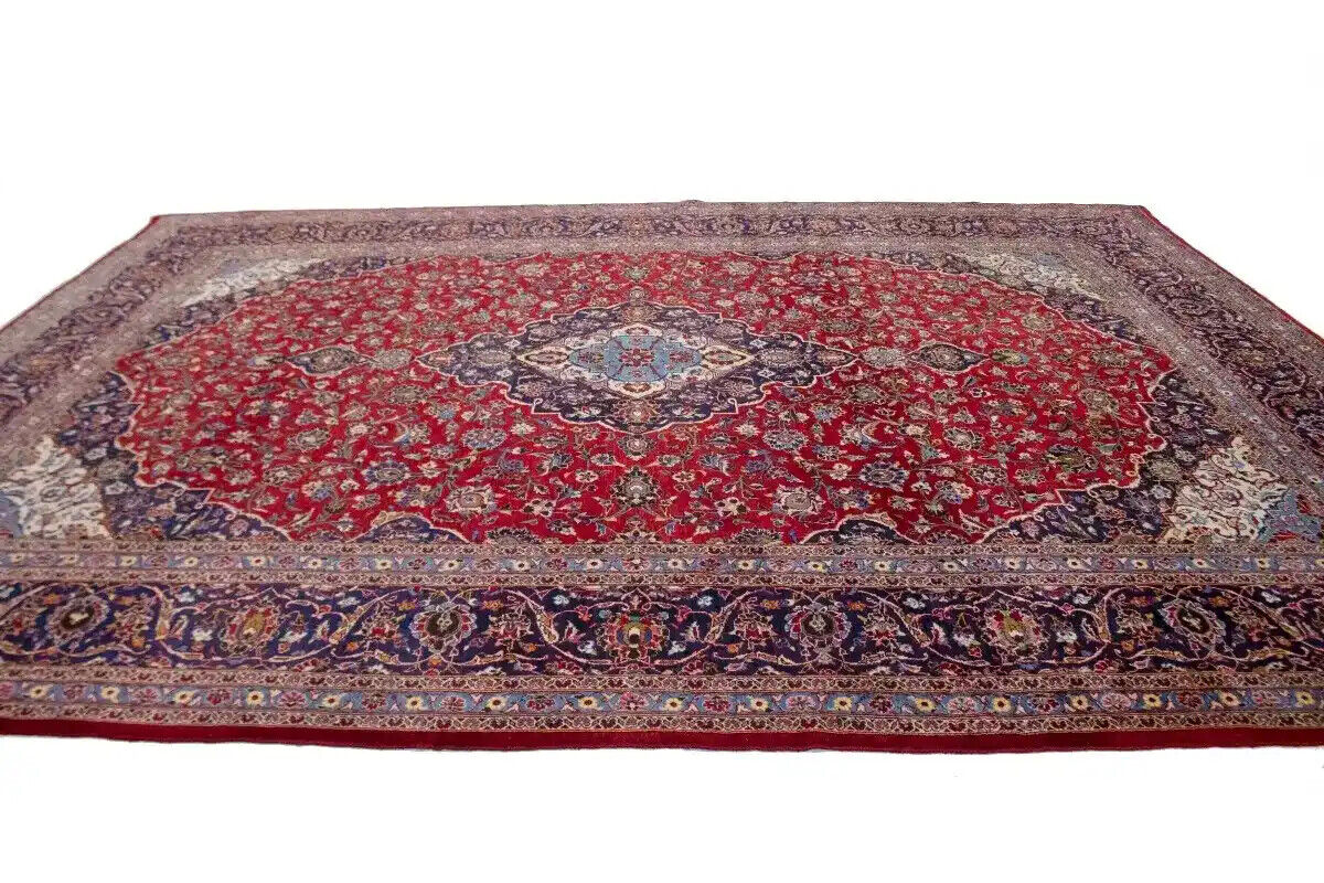 Vintage Handmade Oriental Rug Classic Floral Wool