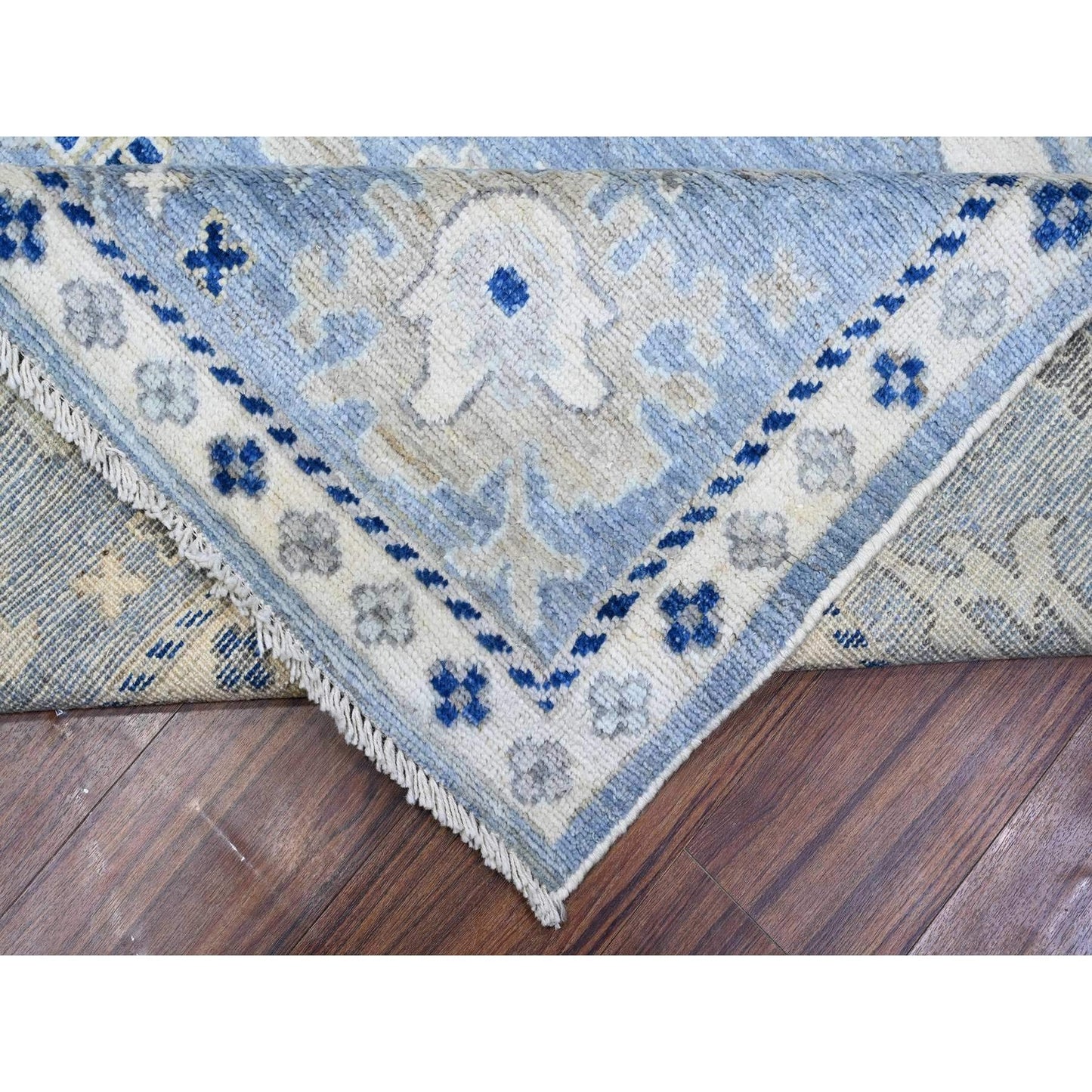 10'X10' Air Force Blue Wool Weft Angora Oushak Square Oriental Rug