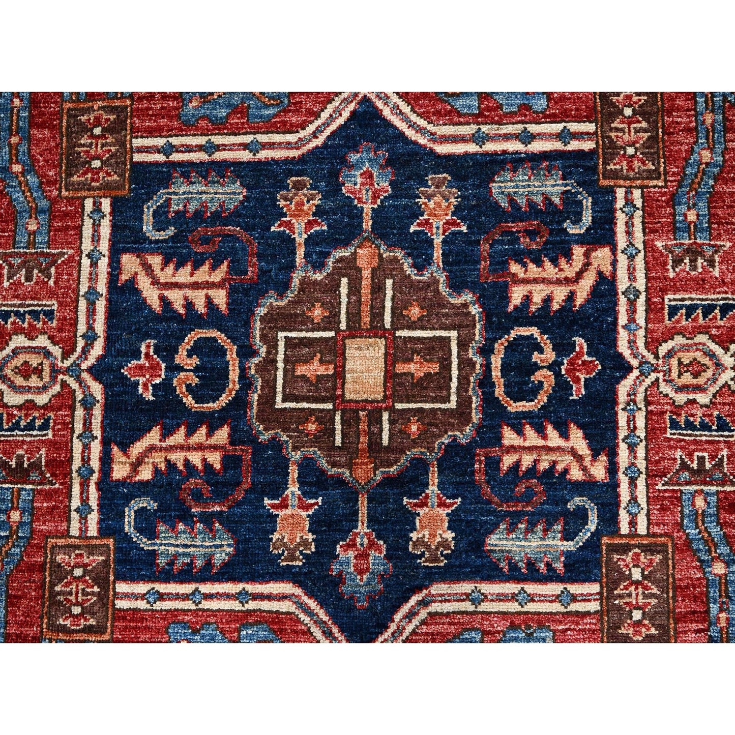 6'1"X11'7" Blue Aryana Grade Seeripe Heris Wool Hand Knotted Runner Rug