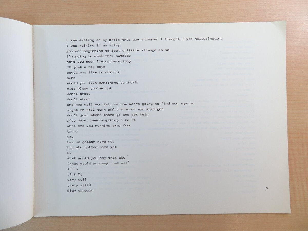 Robert Wilson Lucinda Childs I Was Sitting On My Patio 1St Edition 1978 London