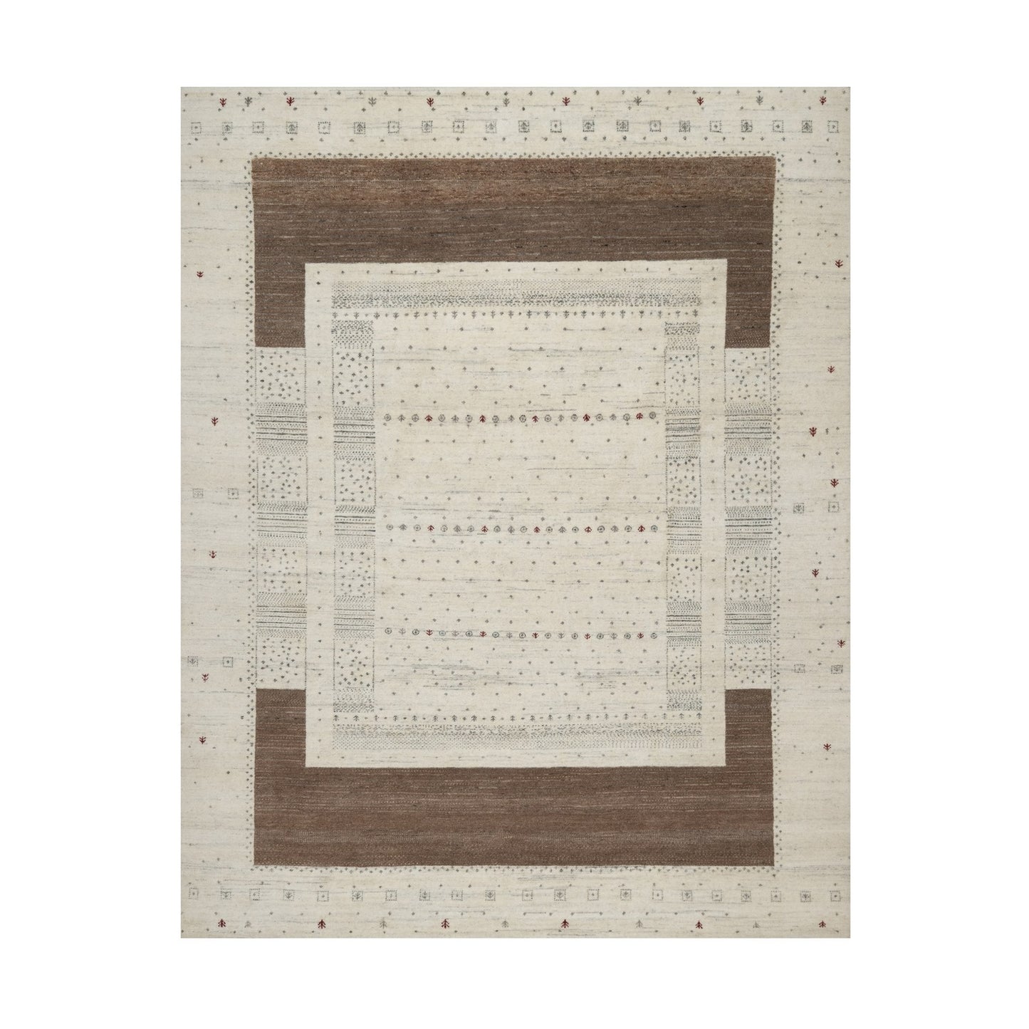 7'9"X9'8" Ivory Soft & Pure Wool Lori Buft Modern Design Hand Knotted Rug