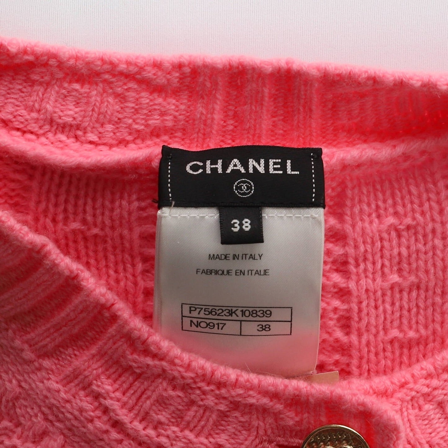 Chanel Women'S Cc Knit Short Sleeve Sweater Cashmere And Wool Blend