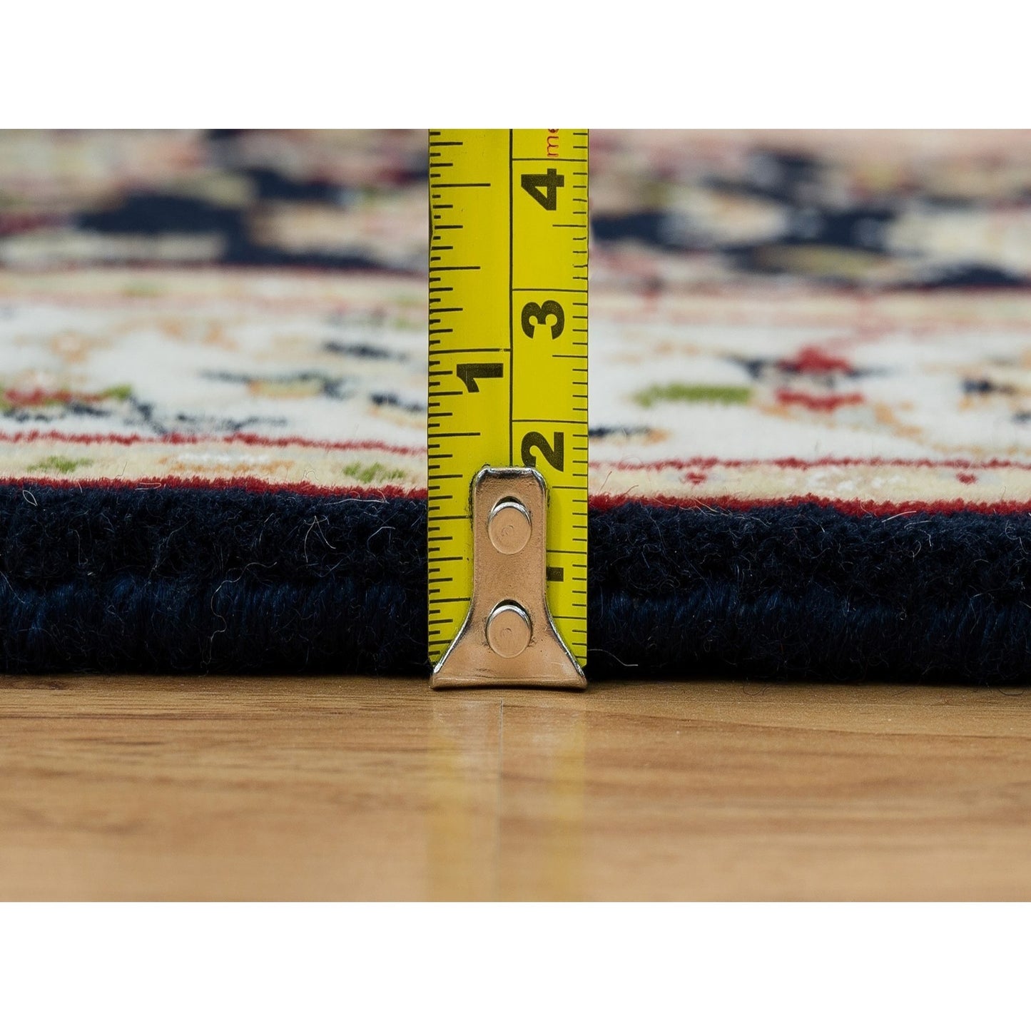 2'6"X11'10" Blue Nain 250 Kpsi Hand Knotted Wool Runner Oriental Rug