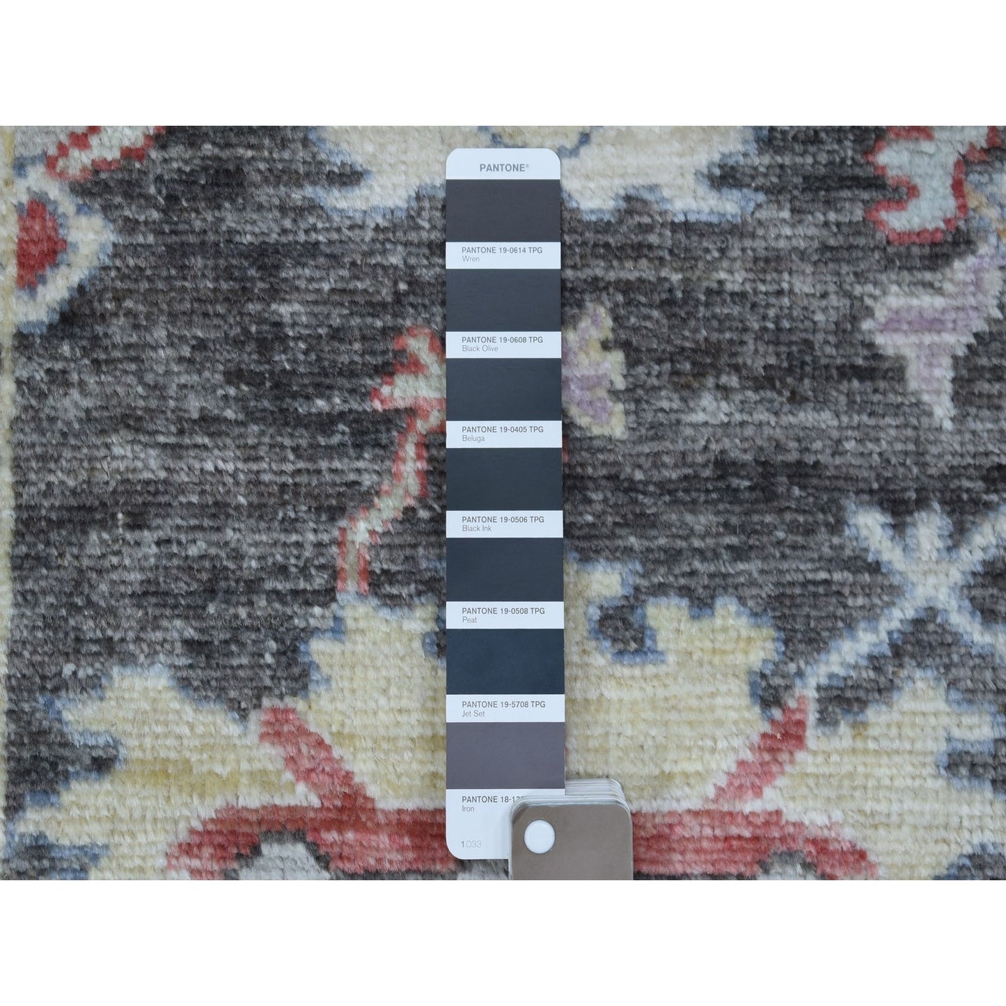 2'10"X9'10" Charcoal Black Angora Oushak Soft Wool Handknotted Runner Rug