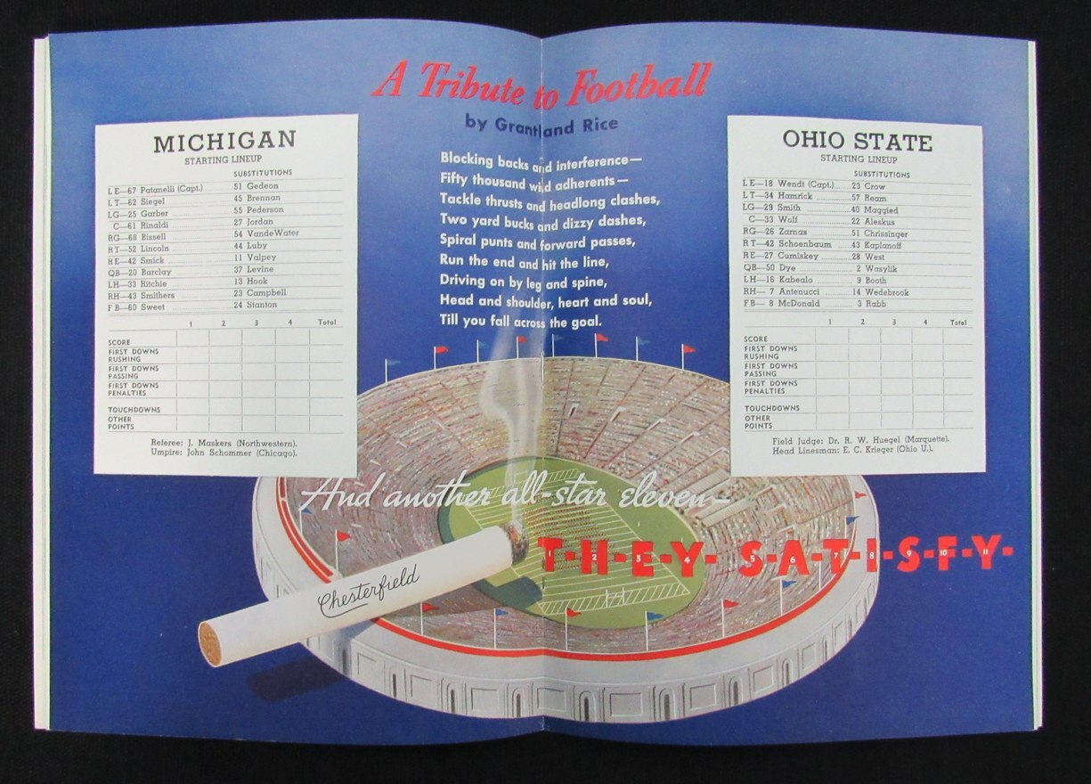 Vintage 11/21/1936 Michigan Vs Ohio State