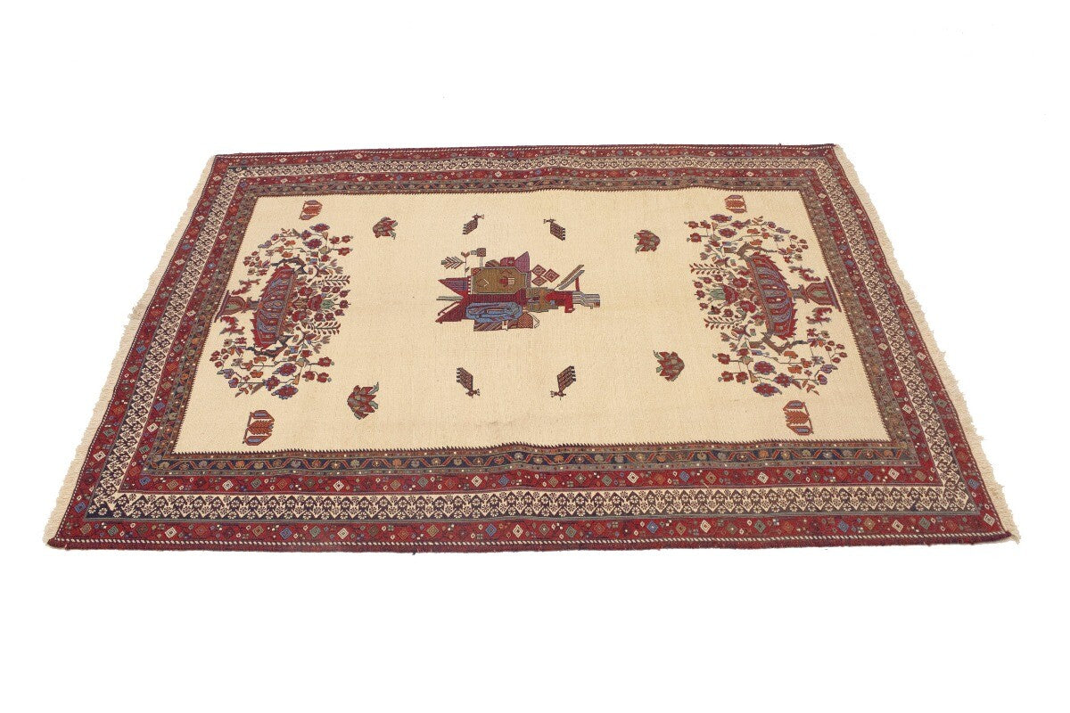 Sumak Pictorial Floral Tribal Style Oriental Rug