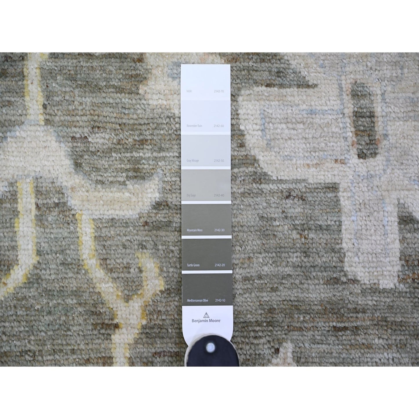 11'9"X17'6" Gray Afghan Angora Oushak Wool Hand Knotted Oriental Rug