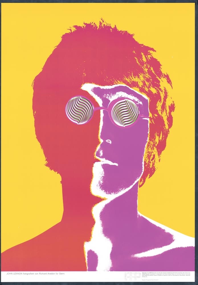 John Lennon By Richard Avedon Beatles Poster 1967 Original Printing On Linen