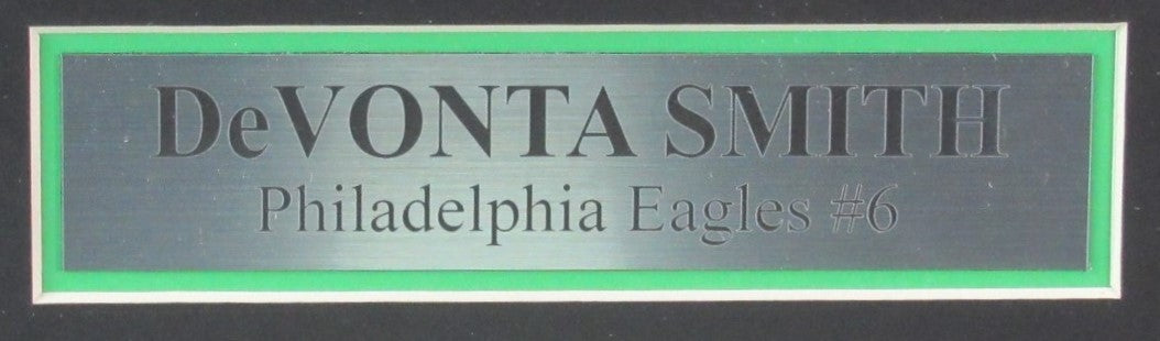 Devonta Smith Signed Green Football Jersey