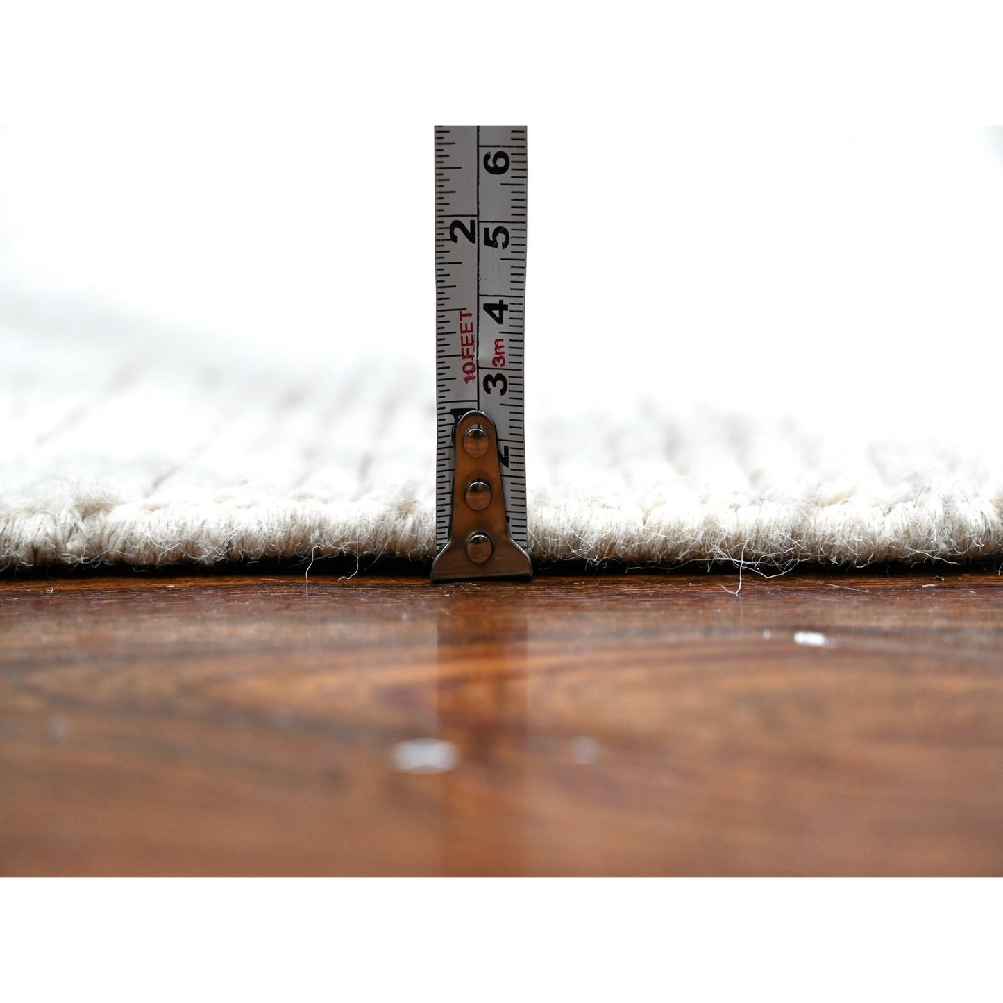 12'X16'2" Silky White Hand Knotted Moroccan Weave Geometric Oversized Rug