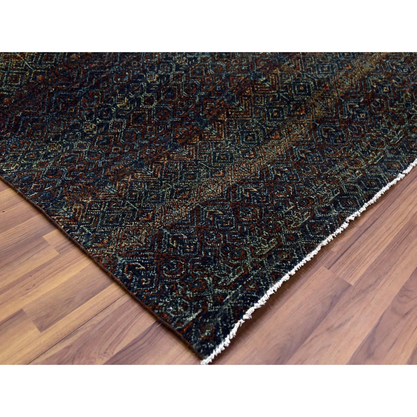 10'X10' Brown Hand Knotted Kohinoor Herrita Design Plush Wool Square Rug