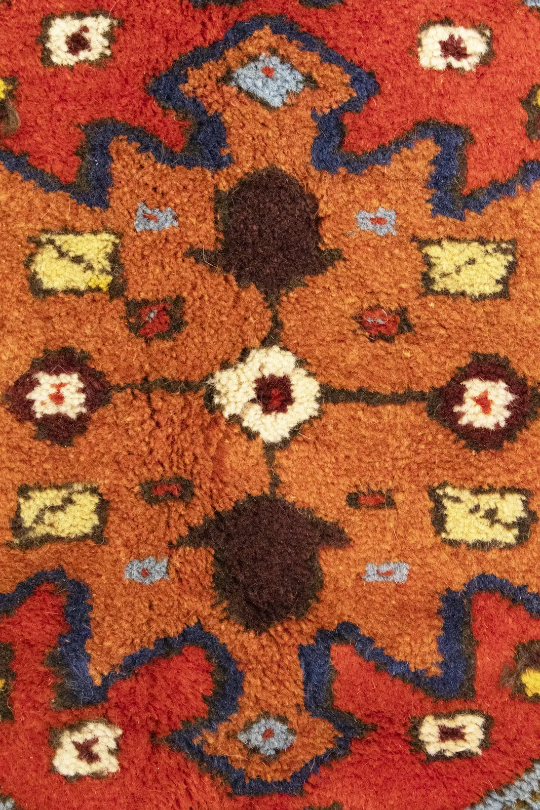 Rare Vintage Oriental Rug Geometric Design Boho