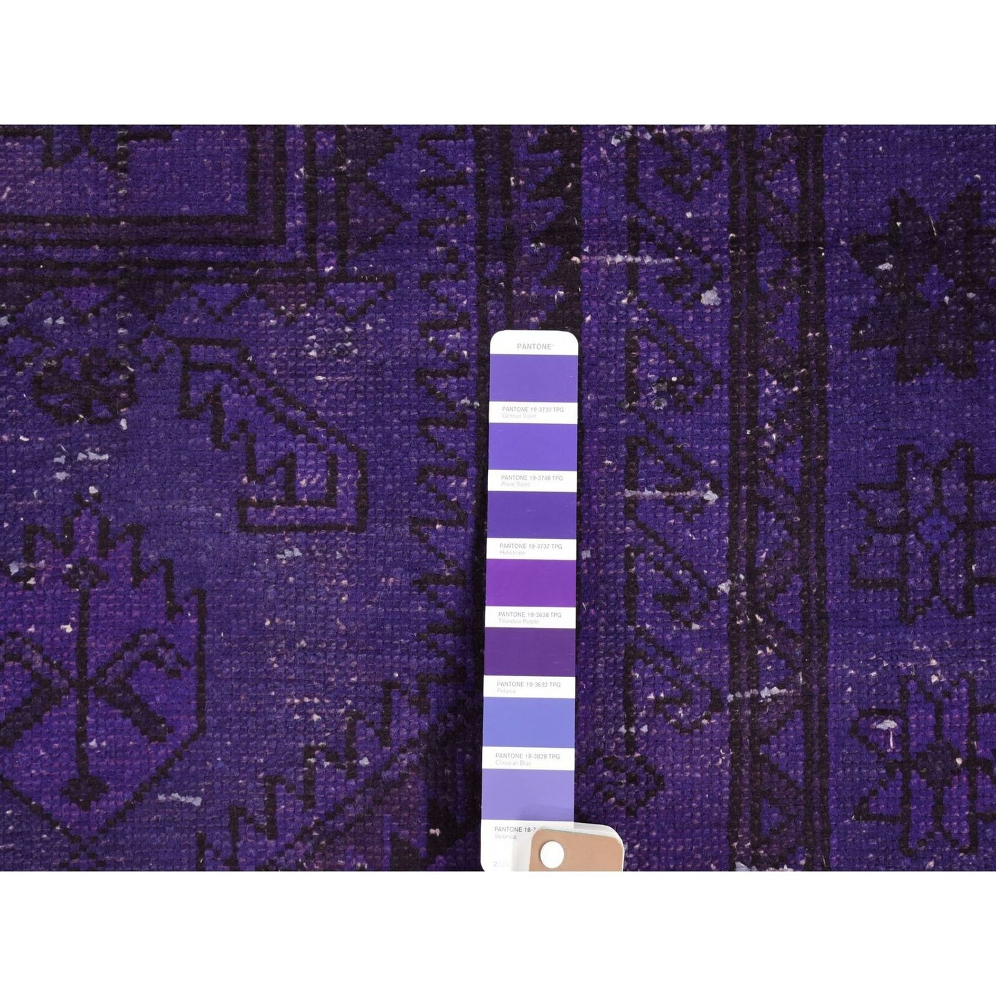 3'4"X8'7" Indigo Overdyed Vintage Amadan Pure Wool Handmade Runner Rug