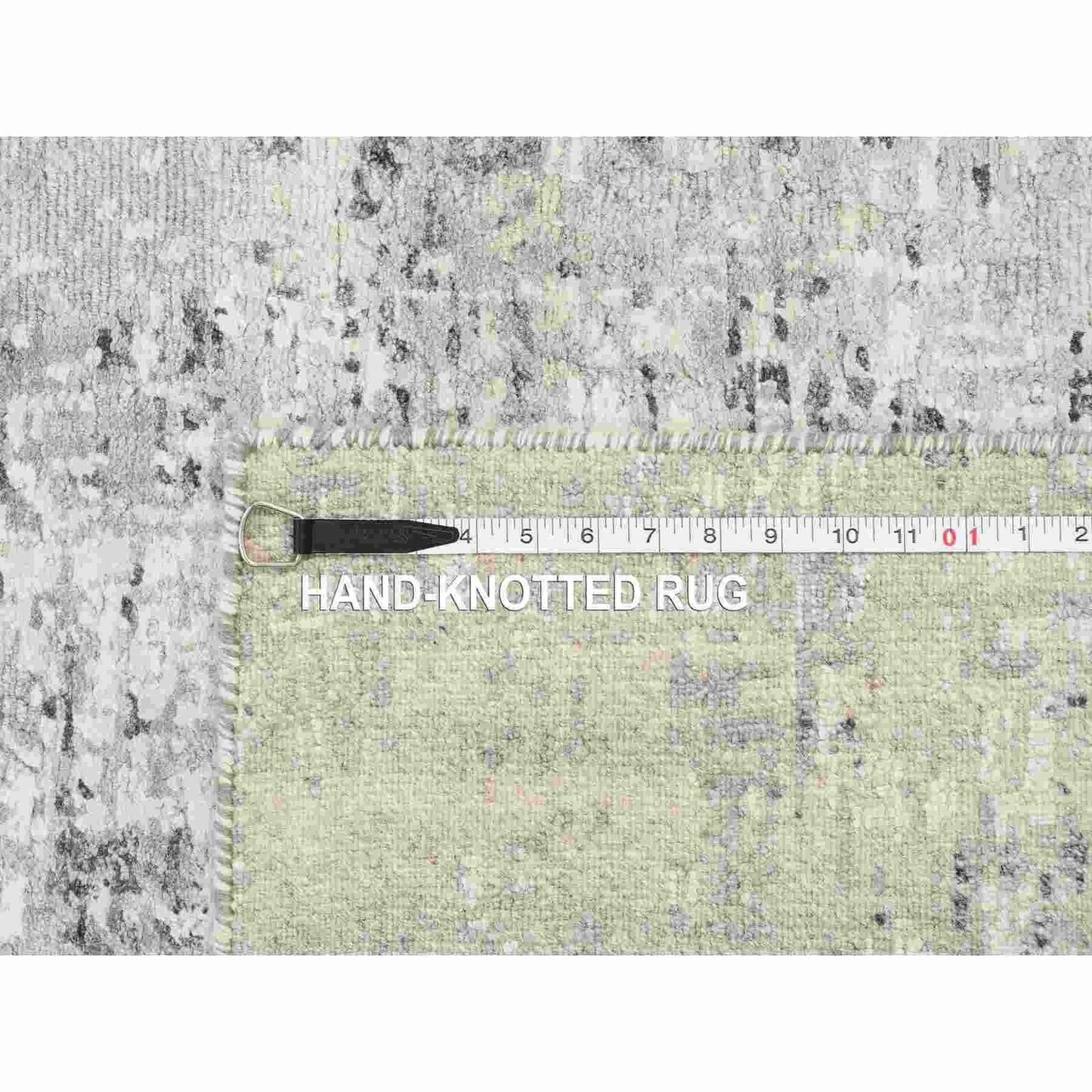 2'6"X20' Gray Modern Hand Knotted Undyed Natural Wool Runner Oriental Rug