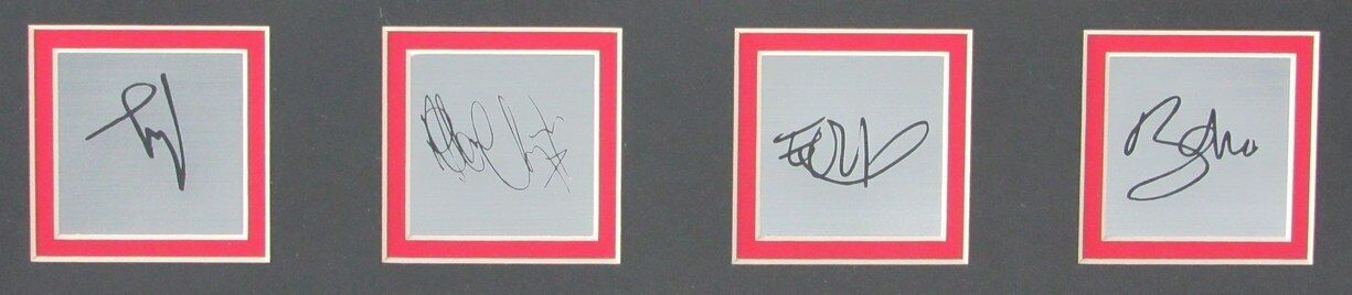 U2 Rock Band Multi Laser Signed With 11X14 Photo Framed 166660