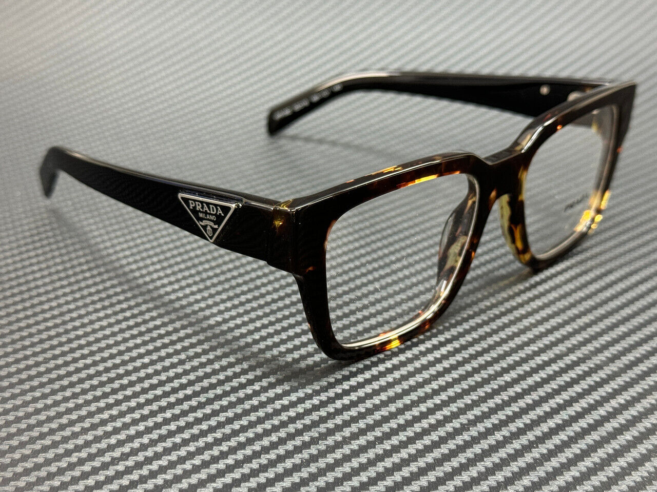 PRADA PR 08ZV 16R1O1 Tortoise Black Men's 52 mm