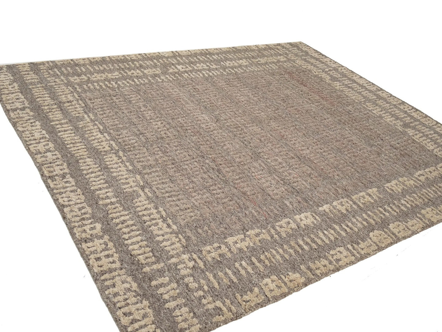 Modern Brown Bordered Design High-Low Relief