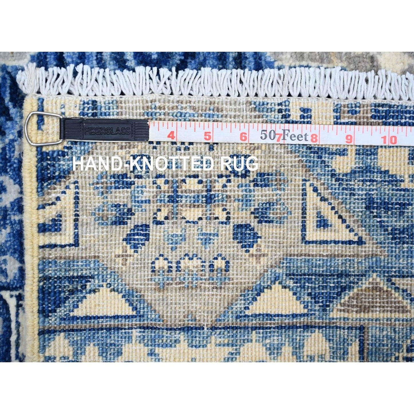5'7"X9'2" Little Boy Blue Soft Wool Hand Knotted Finer Peshawar Rug