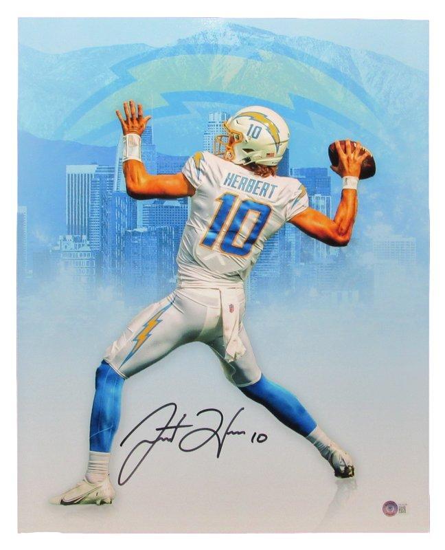 Justin Herbert Autographed 16X20 Photo Los